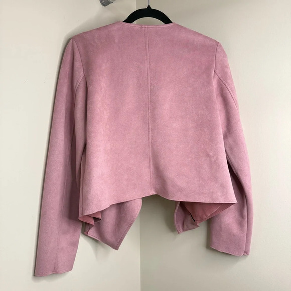 Ricki’s Dusty Rose Faux Suede Waterfall Blazer Jacket – Size Small - Picture 5 of 5